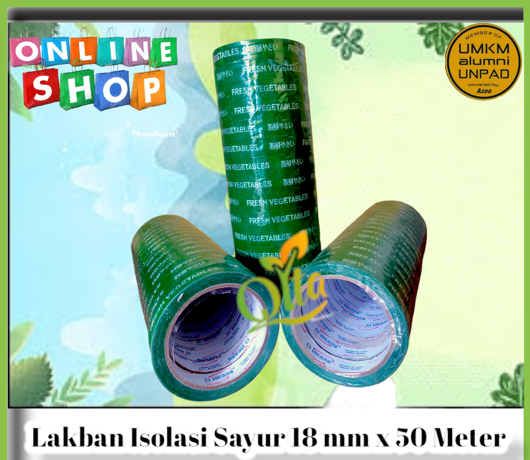 Lakban Fresh Sayur Vegetable Isolasi 18mm x 50meter Hijau